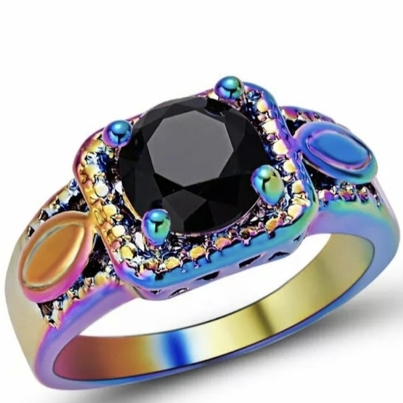 New Black Spinnel Rainbow Hematite Ring. - Picture 4 of 6